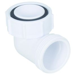 McAlpine Kunststof Overgangsstuk bocht 1 1/4 x 1 1/4" 90° wit