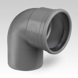 PVC Bocht 90mm mof/ spie 90° grijs