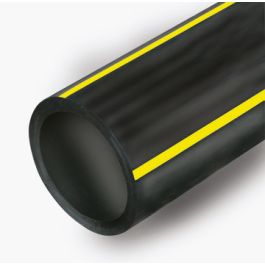 PE100 Buis SDR17,6 63x3,6mm GAS zwart/geel R=50m