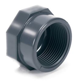 PVC Afsluitkap 4" PN6 1x binnendraad donkergrijs