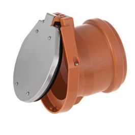 ABS Eindstuk met RVS terugslagklep 160mm 1 x mof roodbruin