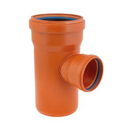 Solydo PP Verloop T-stuk 250x125mm SN8 2x mof / spie 90° roodbruin