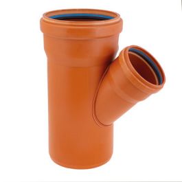 Solydo PP Verloop T-stuk 315x125mm SN8 2x mof / spie 45° roodbruin