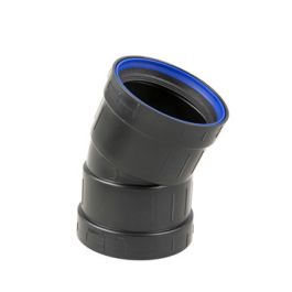 PP+ Bocht 75mm 2 x mof 22.5° zwart