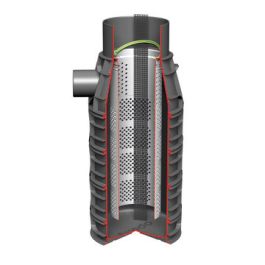 AXEDO kolkonderbak 300x160mm 70 ltr met alleen filter en amfibieëntrap