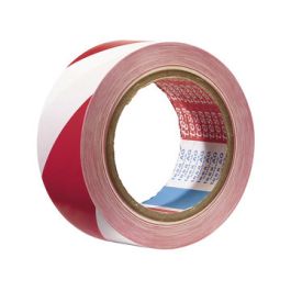 Vloermarkeringstape rood/wit L=33m
