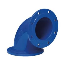 AVK 712 FFQ GY Bocht DN50 PN10/16 2x flens 90° blauw