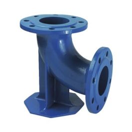 AVK 712 FFQN GY Voetbocht DN80 PN10/16 2x flens 90° blauw