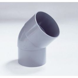 PVC Bocht 100mm mof/ verjongd spie 45° grijs