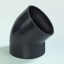 PE Bocht 56mm 45° zwart