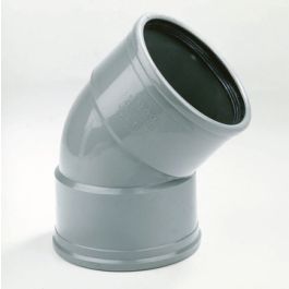 PVC Bocht SN8 125mm 2x mof 45° grijs