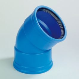 DykaSono PVC Bocht 75mm 2x mof 45° blauw