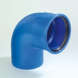 DykaSono PVC Bocht 160mm mof/ spie 90° blauw
